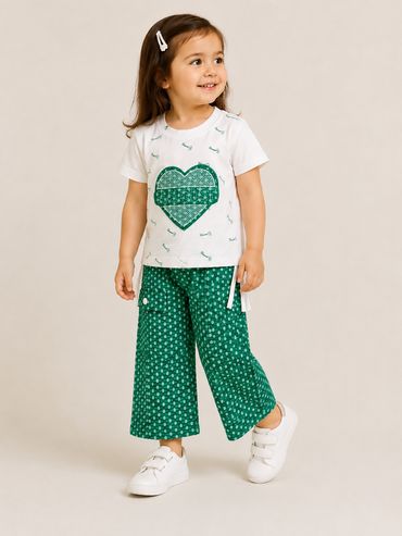Girls Azadi Suit-Heart