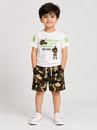 Boy Azadi suit-army