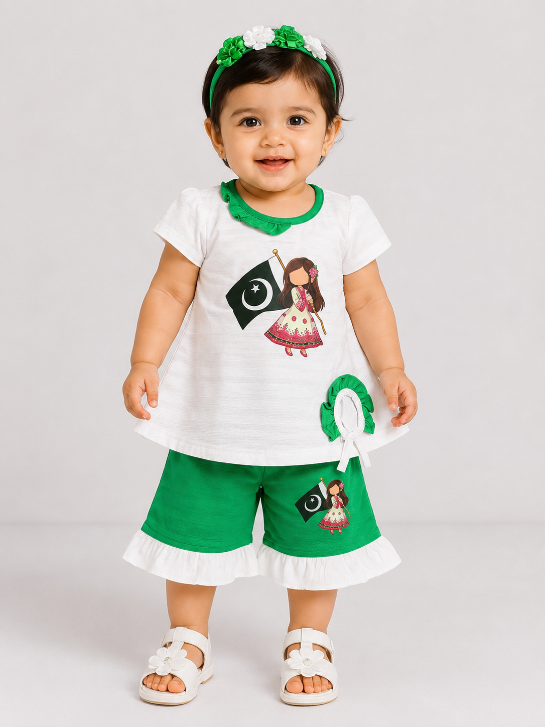 Girls Azadi suit- flag