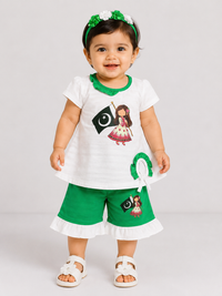 Girls Azadi suit- flag