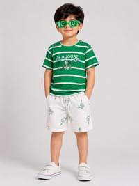 Boy Azadi suit-green white