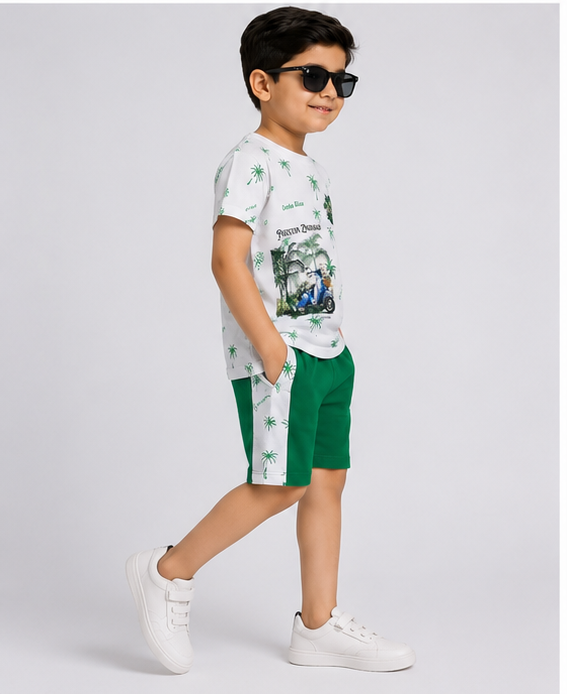 Boy Azadi suit-tree print